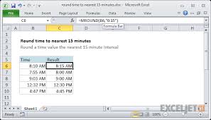Excel Formula Round Time To Nearest 15 Minutes Exceljet