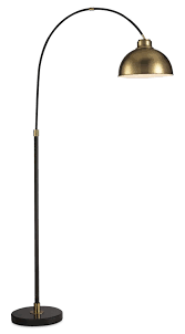 Its clean lines and gentle arc are paired with a shimmering gold finish for a contemporary twist on vintage style. Black Arc Floor Lamp With Gold Metal Shade The Brick