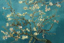 Almond trees flower early in the spring making them a symbol of new life. Van Gogh Almond Blossom Wallpaper Mural Hovia Van Gogh Almond Blossom Van Gogh Wallpaper Vincent Van Gogh Art