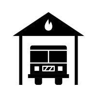 Blurred picture of fire trucks parked in fire brigade. Fire Station Icons Download Free Vector Icons Noun Project