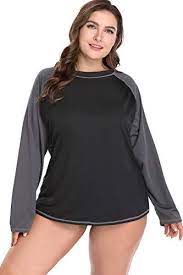 Sociala Swim Shirt Women Plus Size Long Sleeve Rashguard Rash Guard Top 3x At Amazon Women S Clothing S Swim Shirts Swim Shirts For Women Long Sleeve Rashguard