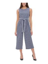 Tommy Hilfiger Womens Blue Sleeveless Crew Neck Tank Wide Leg Jumpsuit Size 14 Walmart Com