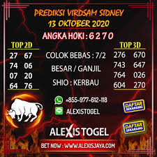 Prediksi Togel Sydney Hari Ini Selasa 13 Oktober 2020 Toto Macau Singapore