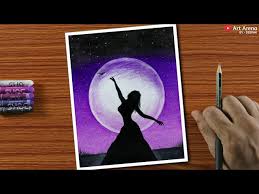 A Girl In Moonlight 2 Easy Drawing For Beginners With Oil Pastels Step By Step Myhobbyclass Com Oil pastel drawings art arena; a girl in moonlight 2 easy drawing