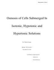 Maybe you would like to learn more about one of these? Biology Lab Report Diffusion And Osmosis Pdf Observation Of Cells 1 Osmosis Of Cells Submerged In Isotonic Hypotonic And Hypertonic Solutions By Course Hero