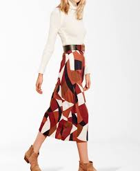 Red Tile Geometric Pattern Skirt