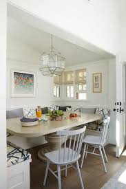This set comes with a table, side bench, and corner seating. U Shaped Breakfast Nook Design Ideas