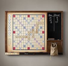 Wall Scrabble Based On The 1949 Edition Complete With Large Magnetic Tiles And Chalkboard Scrabble Board Scrabble Wall Scrabble Game