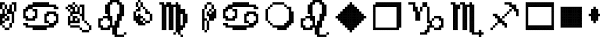 Wingdings is a series of dingbat fonts that render letters as a variety of symbols. Pixelated Wingdings Fontstruct
