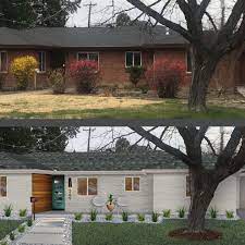 22 574 просмотра 22 тыс. Mid Century Modern Fav Ranch House Exterior Home Exterior Makeover Painted Brick House