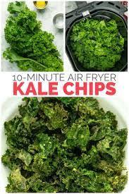 Air Fryer Kale Chips With Plenty Of Flavor Variations Recipe In 2020 Kale Chips Vegan Recipes Easy Healthy Vegan Snacks