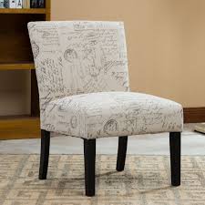 Botticelli English Letter Print Fabric Armless Contemporary Accent Chair English Letter B Contemporary Accent Chair Printed Accent Chairs Living Room Chairs