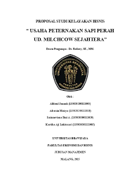 Jurusan akuntansi keuangan sekolah tinggi ilmu ekonomi cilegon 2012. Studi Kelayakan Bisnis Sapi Perah Ud Mi