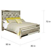 Some flaws on the chest of drawers, only visible from some angles. Celine 5 Piece Mirrored And Upholstered Tufted King Size Bedroom Set Overstock 8409731