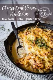 Keto Cauliflower Au Gratin Peace Love And Low Carb Recipe Low Carb Side Dishes Keto Cauliflower Keto Side Dishes