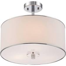 Small changes make a big difference. Possini Euro Design Modern Ceiling Light Semi Flush Mount Fixture Chrome 16 Wide White Fabric Drum Shade For Bedroom Living Room Target