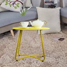 Dress up your outdoor space or hold some drinks and grilled food this summer with the outdoor end table. Yellow Patio Side Table Outdoor Small Round Metal Side Table Portable Coffee Table Anti Rust Steel Coffee Table For Garden Modern Weatherproof Outdoor End Table For Garden Porch Balcony Yard Side Tables Patio Lawn Garden Anitarajpurohit Com