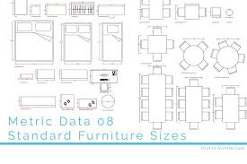 To eat comfortably, an individual needs a table area of 60x40 cm. Metric Data 08 Standard Furniture Sizes First In Architecture