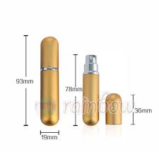 Pemandangan atas botol parfum segar dengan cabang hijau dan irisan lemon di atas putih. 1 Pcs Botol Parfum 5 Ml Mini Stainless Travel Parfume Bottle Botol Parfum Kosong Botol Rainbow Dagangplus