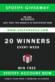 Get Free Spotify Premium Account On Couponcruz Spotify Premium Spotify Accounting