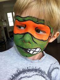 Ninja Turtles Schminken Fasching Jungs Michelangelo Kinder Schminken Kein Gesicht Fasching