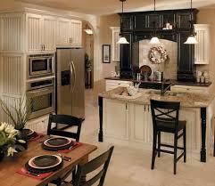 Heritage Door Style In Maple Finished In Ivory Cream With Chocolate Glaze And Cottage Home Kitchen Cabinets Pictures Black Kitchen Cabinets