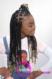 Here we have merged the braids and beads with the cornrows to give a dynamic look to your cute angel. Kid S Knotless Box Braids With Beads Hairstyle Your Child Will Love
