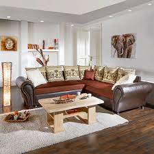 Ebay big sofa afrika style xxl braun. Wohnlandschaft Im Stilvollen Kolonialstil Couch Mit Bettfunktion Innenarchitektur Haus Deko