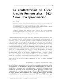 Pdf La Conflictividad De Oscar Arnulfo Romero Anos 1962 1964 Una Aproximacion