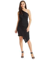 One Shoulder Asymmetrical Dress Black Asymmetrical Black Dress Asymmetrical Dress Stretch Dress
