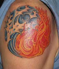 At first it was designed for a tattoo. Water And Fire Tattoo Make Water Green For Harry Potter Gryffindor Slytherin Yin And Yang Flame Tattoos Fire Tattoo Water Tattoo