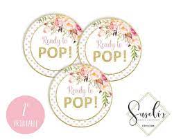 Printable Ready To Pop Tags Blush Boho Floral Baby Shower Etsy Baby Shower Stickers Floral Baby Shower Floral Baby