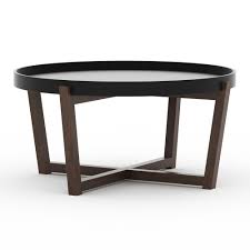 Simplihome avery solid aged elm wood and metal 48 inch wide rectangle modern industrial coffee table in distressed java brown wood inlay , for the living room, family room. Rst Brands Aster 33 In Black Brown Medium Round Wood Coffee Table Sl Ct 1 The Home Depot Round Wood Coffee Table Coffee Table Wood Black Coffee Tables