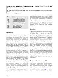 You see the lightning first, then you here the thunder. Pdf Noise And Health Effects Of Low Frequency Noise And Vibrations Environmental And Occupational Perspectives
