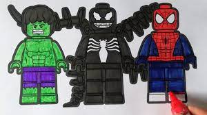 Lego spiderman coloring page from lego super heroes category. Lego Spider Man Vs Hulk Vs Venom Spider Man Coloring Pages Sailany Coloring Kids Youtube