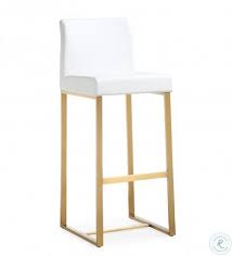 Denmark White Gold Steel Bar Stool Set Of 2 In 2020 Steel Bar Stools Bar Stools Gold Bar Stools