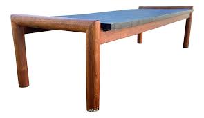 This impressive studio made coffee table features hardwood slab legs and a striking natural finish slate top. Adrian Pearsall Slate Top Walnut Floating Coffee Table Chairish