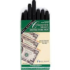 The counterfeit detector pen is extremely simple. Dri Mark Counterfeit Money Detector Pen 12 Ct