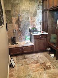 Dog Wash Needs 2b Deeper More Tile On The Side Wall Glass Door In Front Dog Wash Laundry Mud Room Mudroom Dog Room