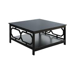 A coffee table is much more than a place for you to rest your wine glass at the end of the long day, it can tie together an entire room and be used as a focal piece to display all sorts. Convenience Concepts Omega 36 In Black Medium Square Wood Coffee Table With Shelf S20 214 The Home Depot