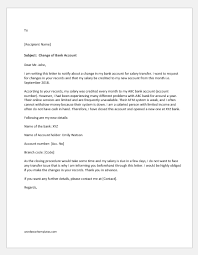Request letter to bank manager. Change Of Bank Account Letter To Manager Word Excel Templates