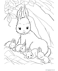 E lephants are very gentle animal. Mother Rabbit And Baby Rabbits Coloring Pages Bunny Coloring Pages Coloring Pages For Kids And Adults