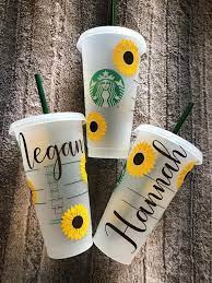 Sunflower Reusable Starbucks Cold Cup Shimmer Brown Golden Etsy Starbucks Diy Custom Starbucks Cup Starbucks Cup Art