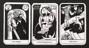 Black And White Tarot Deck Vintage Linde Famira Tarot Cards Deck 1982 Germany Rider Waite Clone Black White Karta