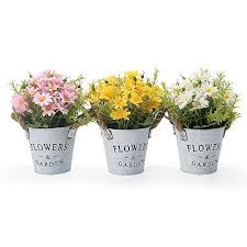 Gomaihe Fleurs Artificiels Interieur 3 Pcs Fleurs Artificielles Avec Pot En Metal Artificiell En 2020 Fleurs Artificielles Mariage Theme Tropical Plantes Artificielles