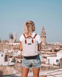 Malmo Grey Blue Blue Backpack Modern Backpack Beautiful Backpacks