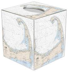 Tb2739 Cape Cod Nautical Chart Tissue Box Cover