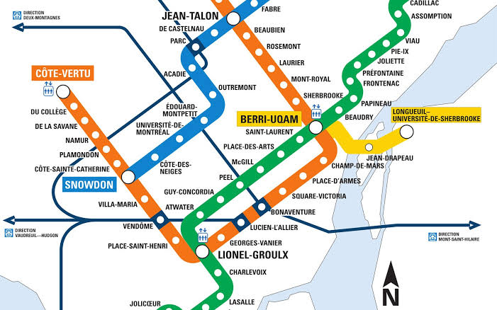 Metro map Montreal