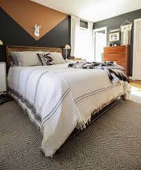 Diy Modern Color Block Wall Accent Wall Bedroom Bedroom Wall Colors Black Accent Walls