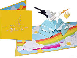 Wenn sie eine persönliche baby karte schreiben wollen, sollten sie daher vor allem auf zwei dinge achten: Storch Bringt Baby Geburtsanzeige Boy Girl 3d Card